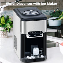 Load image into Gallery viewer, 3 in 1 Water Dispenser with Ice Maker Countertop, Portable Water Cooler, Quick 6 Mins Ice-making, Hot & Cold Water and Ice, Top Loading or Bottleless, Stainless Steel