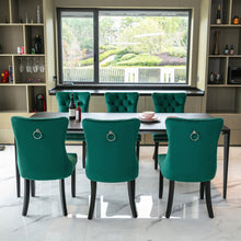 Load image into Gallery viewer, A&A Furniture,Nikki Collection Modern, High-end Tufted Solid Wood Contemporary Velvet Upholstered Dining Chair with Wood Legs Nailhead Trim, Set of 2,Green