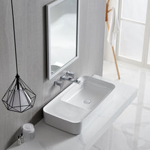 Load image into Gallery viewer, Ceramic Rectangular Above Counter White Bathroom Sink Art Basin