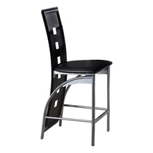 Load image into Gallery viewer, Set of 2pc Modern Style Counter Height Chairs Metal Base and Leather Upholstered Back