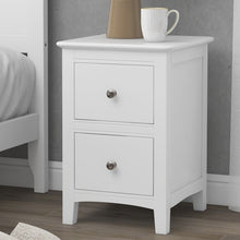 Load image into Gallery viewer, 2 Drawers Solid Wood Nightstand End Table in White