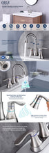 Load image into Gallery viewer, 2-Handle 4-Inch Brushed Nickel Bathroom Faucet, Bathroom Vanity Sink Faucets with Pop-up Drain and Supply Hoses