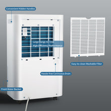 Load image into Gallery viewer, 4,500 Sq. Ft. Dehumidifier with 4L Water Tank, Auto or Manual Drain, Auto Shutoff Portable 50 Pint Dehumidifier for Large to Extra Large Rooms and Basements