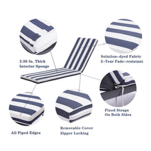 Load image into Gallery viewer, 2PCS Set Outdoor Lounge Chair Cushion Replacement Patio Funiture Seat Cushion Chaise Lounge Cushion