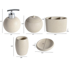 Load image into Gallery viewer, Concrete terrazzo Bath Accessory Set,White Sandstone Color
