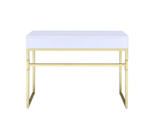 Load image into Gallery viewer, ACME Coleen Vanity Desk in White & Brass Finish AC00891