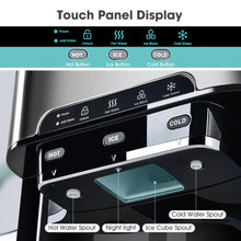 Load image into Gallery viewer, 3 in 1 Water Dispenser with Ice Maker Countertop, Portable Water Cooler, Quick 6 Mins Ice-making, Hot & Cold Water and Ice, Top Loading or Bottleless, Stainless Steel