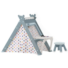 Load image into Gallery viewer, Kids Play Tent - 4 in 1 Teepee Tent with Stool and Climber, Foldable Playhouse Tent for Boys & Girls