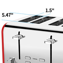 Load image into Gallery viewer, 4 Slice toaster, Best Rated Prime Retro Bagel Toaster with 6 Bread Shade Settings, 4 Extra Wide Slots, Defrost/Bagel/Cancel Function, Removable Crumb Tray, Stainless Steel Toaster(NO AMAZON sale)