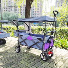 Load image into Gallery viewer, Push & Pull Utility Folding Wagon with Removable Canopy