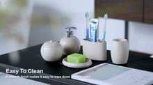 Load image into Gallery viewer, Concrete terrazzo Bath Accessory Set,White Sandstone Color