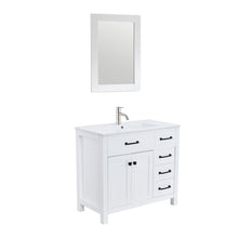 Load image into Gallery viewer, 36 Inch W White Bathroom Vanity Set with Faucet and Mirror
