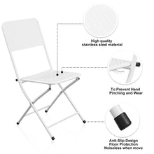 Load image into Gallery viewer, 3-Piece Patio Bistro Set, Metal Folding Outdoor Patio Furniture Sets, Stainless Steel Patio Conversation Set with Folding Patio Round Table and Chairs for Yard, Garden or Balcony