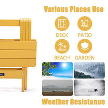 Load image into Gallery viewer, TALE Adirondack Portable Folding Side Table Square All-Weather and Fade-Resistant Plastic Wood Table Perfect for Outdoor Garden, Beach, Camping, Picnics Yellow