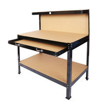 Load image into Gallery viewer, Steel Workbench Tool Storage Work Bench Workshop Tools Table W/Drawer and Peg Board 63"