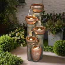 Load image into Gallery viewer, 5-Tier Relaxing Outdoor Garden Water Fountain Decor for Contemporary Design