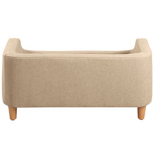 Load image into Gallery viewer, 32" Beige Pet Sofa, Dog Sofa, Cat sofa, Cat Bed, Pet Bed, Dog Bed, Cat Bed, rectangle sofa with movable cushion, with wood style foot