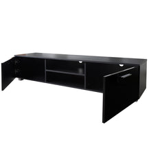 Load image into Gallery viewer, Black TV Stand for 70 Inch TV Stands, Media Console Entertainment Center Television Table, 2 Storage Cabinet with Open Shelves for Living Room Bedroom