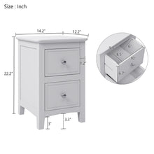 Load image into Gallery viewer, 2 Drawers Solid Wood Nightstand End Table in White