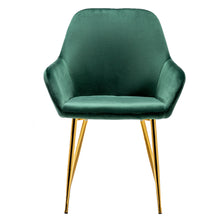 Load image into Gallery viewer, NEW - TWO Tasmia Velvet Emerald Green Accent Bucket Upholstered Dining Chairs Set of 2
