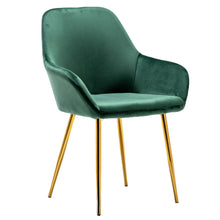 Load image into Gallery viewer, NEW - TWO Tasmia Velvet Emerald Green Accent Bucket Upholstered Dining Chairs Set of 2