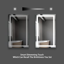 Load image into Gallery viewer, LED Lighted Bathroom Wall Mounted Mirror with High Lumen+Anti-Fog Separately Control+Dimmer Function