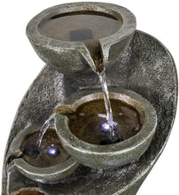 Load image into Gallery viewer, 39Inch Outdoor Garden Fountain Waterfalls 7 Floor Bowls Curved Design With LED