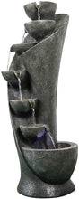 Load image into Gallery viewer, 39Inch Outdoor Garden Fountain Waterfalls 7 Floor Bowls Curved Design With LED