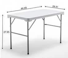 Load image into Gallery viewer, 3-Piece set Plastic Portable Folding Beer Picnic Table & two Benches Seats foldable Carrying Handle Heavy Duty White Party RV Patio Dining Event Camping Outdoor Activity Commercial Family Home Garden