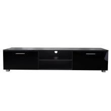 Load image into Gallery viewer, Black TV Stand for 70 Inch TV Stands, Media Console Entertainment Center Television Table, 2 Storage Cabinet with Open Shelves for Living Room Bedroom