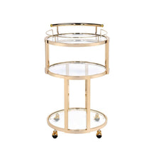 Load image into Gallery viewer, ACME Madelina Serving Cart, Gold & Clear Glass 98286