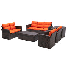 Load image into Gallery viewer, 6 PCS Rattan Sectional Set and table with storage