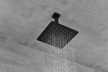 Load image into Gallery viewer, 16 Inches Matte Black Shower Set System Bathroom Luxury Rain Mixer Shower Combo Set Ceiling Mounted Rainfall Shower Head Faucet (Contain Shower Faucet Rough-In Valve Body and Trim)