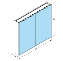 Load image into Gallery viewer, 30x26 inch Double door mirror medicine cabinet Surface Mount or Recess aluminum