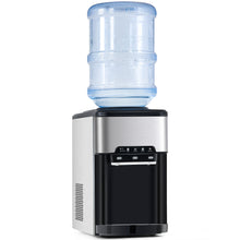 Load image into Gallery viewer, 3 in 1 Water Dispenser with Ice Maker Countertop, Portable Water Cooler, Quick 6 Mins Ice-making, Hot & Cold Water and Ice, Top Loading or Bottleless, Stainless Steel