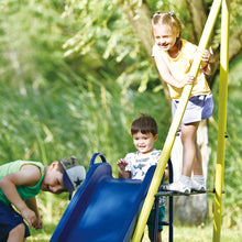 Load image into Gallery viewer, 5 in 1 Outdoor Tolddler Swing Set for Backyard, Playground Swing Sets with Steel Frame, Swing n\' Silde Playset for Kids with Seesaw Swing, Basketball Hoop