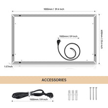 Load image into Gallery viewer, 40*24 LED Lighted Bathroom Wall Mounted Mirror with High Lumen+Anti-Fog Separately Control+Dimmer Function