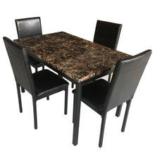 Load image into Gallery viewer, Furniture 5 Piece Metal Dinette Set with Faux Marble Top - Black