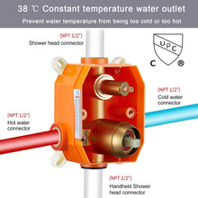 Load image into Gallery viewer, Shower System Shower Faucet Combo Set Wall Mounted with 10" Rainfall Shower Head and handheld shower faucet, Chrome Finish Shower Faucet Rough-In