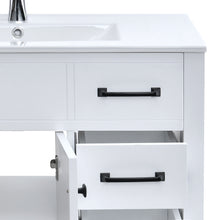 Load image into Gallery viewer, 36 Inch W White Bathroom Vanity Set with Faucet and Mirror