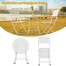 Load image into Gallery viewer, 3-Piece Patio Bistro Set, Metal Folding Outdoor Patio Furniture Sets, Stainless Steel Patio Conversation Set with Folding Patio Round Table and Chairs for Yard, Garden or Balcony