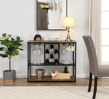 Load image into Gallery viewer, Industrial Bar Cart Kitchen Bar&Serving Cart for Home with Wheels 3 -Tier Storage Shelves