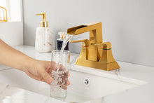 Load image into Gallery viewer, 2-Handle Lavatory Faucet Brushed Nickel Bathroom Sink Faucet with Metal Pop-up Drain and Faucet Supply Lines