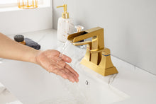 Load image into Gallery viewer, 2-Handle Lavatory Faucet Brushed Nickel Bathroom Sink Faucet with Metal Pop-up Drain and Faucet Supply Lines