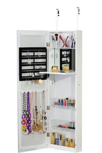 Load image into Gallery viewer, Jewelry Armoire Cosmetic Makeup Cabinet Organizer Over The Door Wallmount White