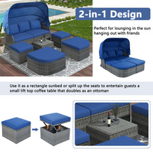 Load image into Gallery viewer, U_STYLE Outdoor Patio Furniture Set Daybed Sunbed with Retractable Canopy Conversation Set Wicker Furniture Sofa Set