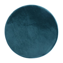 Load image into Gallery viewer, 17.7" Teal and Gold Decorative Round Shaped Ottoman with Metal Legs