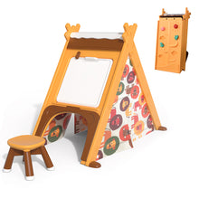 Load image into Gallery viewer, Kids Play Tent - 4 in 1 Teepee Tent with Stool and Climber, Foldable Playhouse Tent for Boys & Girls