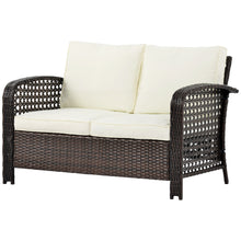 Load image into Gallery viewer, 4 Pieces Outdoor Patio Furniture Sets Rattan Chair with coffee table Wicker Set, Outdoor Indoor Use Backyard Porch Garden Poolside Balcony Furniture Sets (Brown)