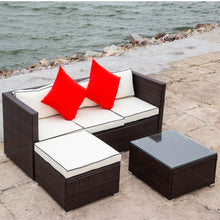 Load image into Gallery viewer, 3 Piece Patio Sectional Wicker Rattan Outdoor Furniture Sofa Set
